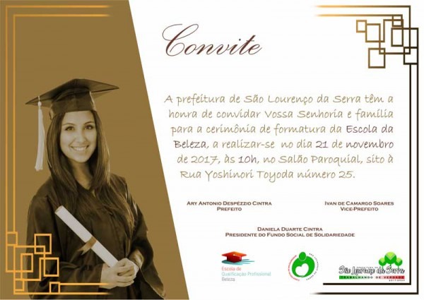Convite â Formatura Da Escola De Beleza â Prefeitura De São Convite â Formatura Da Escola De Beleza â Prefeitura De São