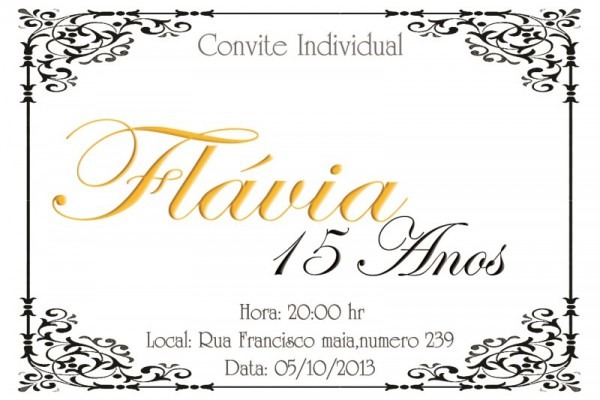 Convite Individual No Elo7 Convite Individual No Elo7