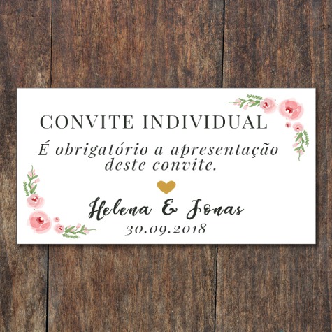 Convite Individual Floral Aramado Convite Individual Floral Aramado