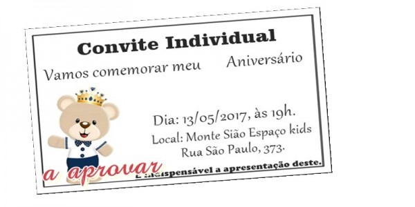 Convite Individual No Elo7 Convite Individual No Elo7