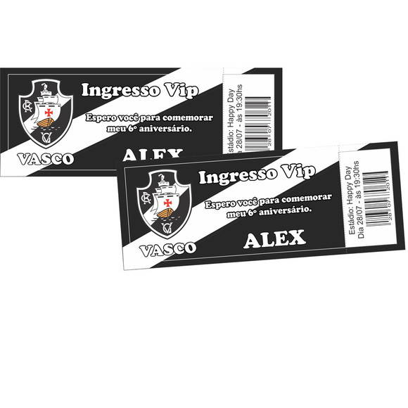 Convite Ingresso Vasco Da Gama No Elo7 Convite Ingresso Vasco Da Gama No Elo7