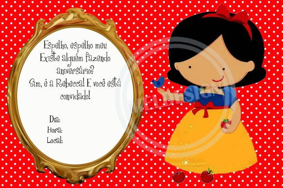 Convite Branca De Neve No Elo7 Convite Branca De Neve No Elo7