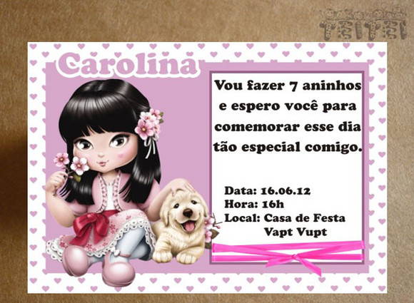 Convite Jolie No Elo7 Convite Jolie No Elo7