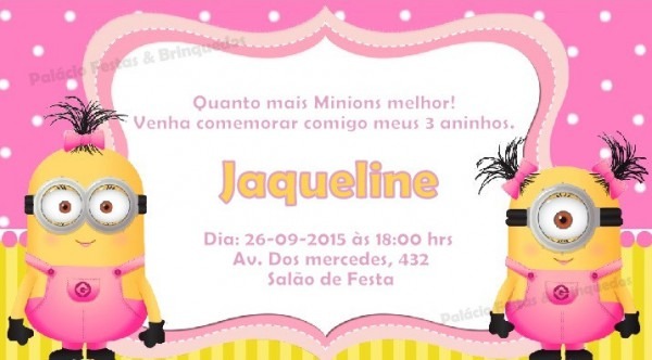 Convite Minions No Elo7 Convite Minions No Elo7