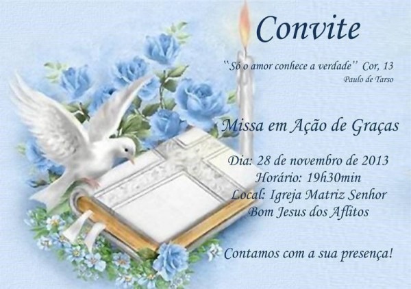 Convite Para Missa Em Ação De Graças â Modelos De Convite Convite Para Missa Em Ação De Graças â Modelos De Convite
