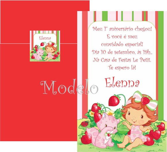 Convite Moranguinho Baby Morangos No Elo7