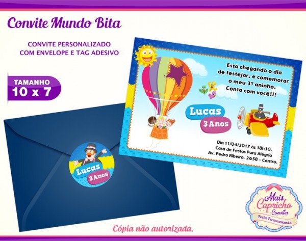 Convite Mundo Bita No Elo7 Convite Mundo Bita No Elo7