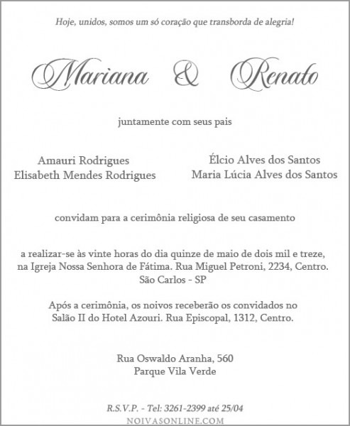 Convites De Casamento Convites De Casamento