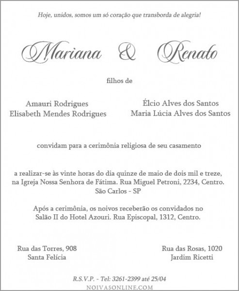 Convites De Casamento Convites De Casamento