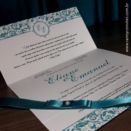 Convite Para Casamento Azul Tiffany