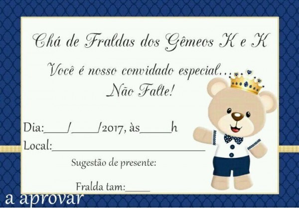 Convite Cha Chá De Bebe Azul No Elo7 Convite Cha Chá De Bebe Azul No Elo7