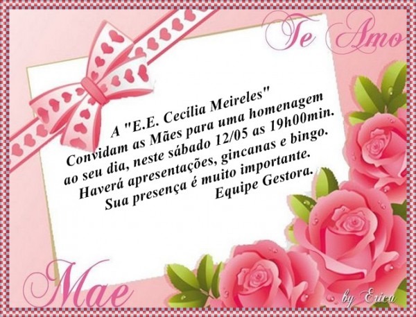 Convite Para O Dia Das MÃes Avaré Convite Para O Dia Das MÃes Avaré
