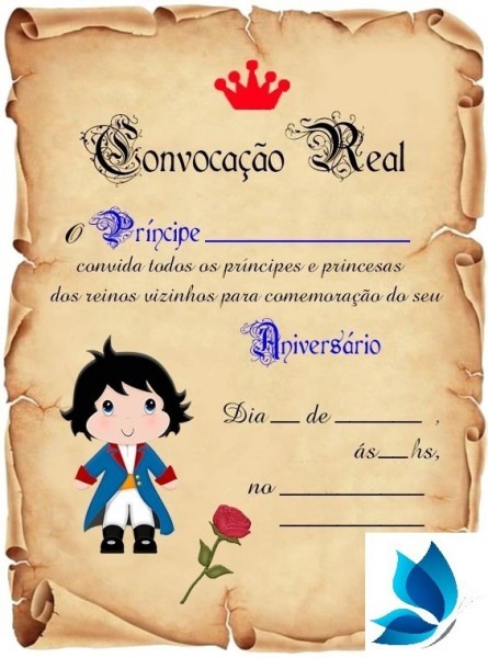 Convite Pergaminho Pequeno PrÃ­ncipe Moreno C 100