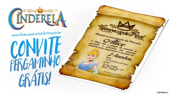 Convite Pergaminho Cinderela Grátis Para Imprimir Convite Pergaminho Cinderela Grátis Para Imprimir