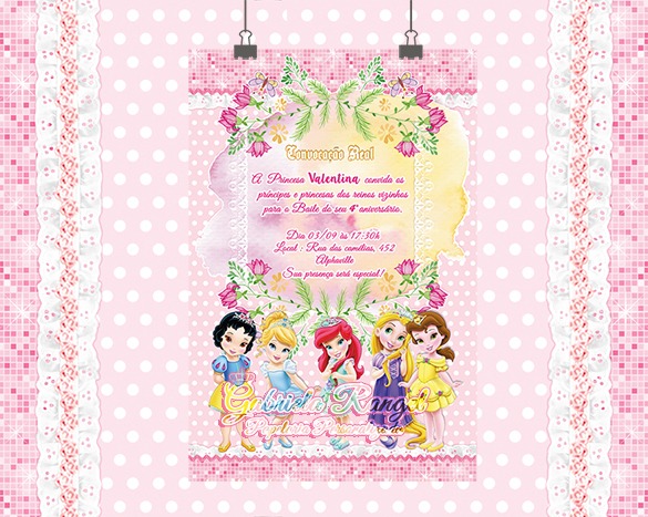 Convite Princesas Baby No Elo7 Convite Princesas Baby No Elo7