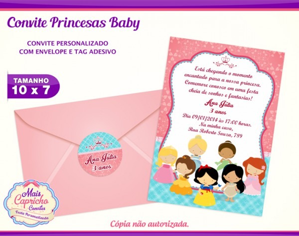 Convite Princesas Baby No Elo7 Convite Princesas Baby No Elo7