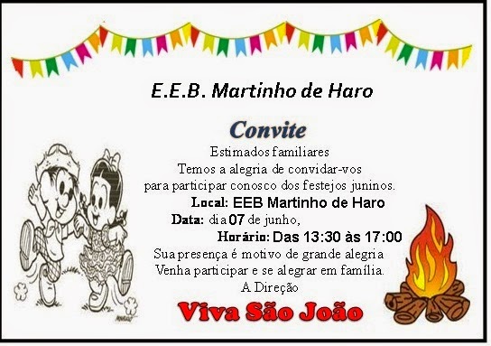 Convite Para Festa De São João ~ Escola De Educação Básica Convite Para Festa De São João ~ Escola De Educação Básica