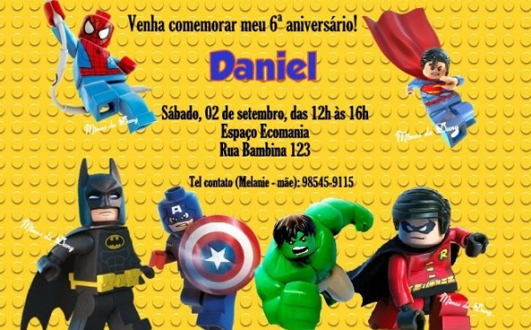 Convite Super Herois Lego No Elo7 Convite Super Herois Lego No Elo7