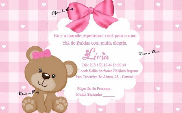 Convite Ursinha No Elo7 Convite Ursinha No Elo7