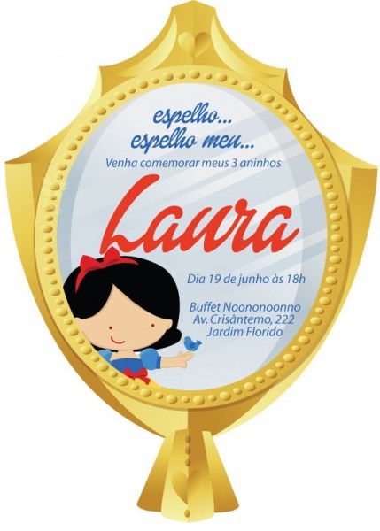 Convite Zap (virtual) Branca De Neve No Elo7 Convite Zap (virtual) Branca De Neve No Elo7