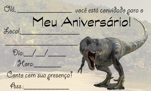 Convites De Dinossauros