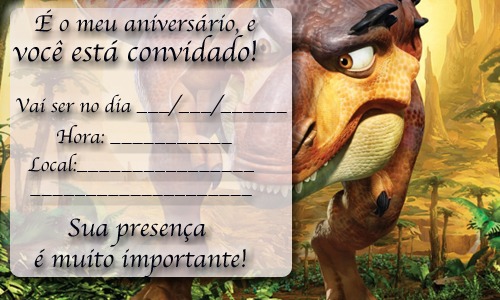 Convite De Dinossauros Para AniversÃ¡rio Infantil Â« AniversÃ¡rio De