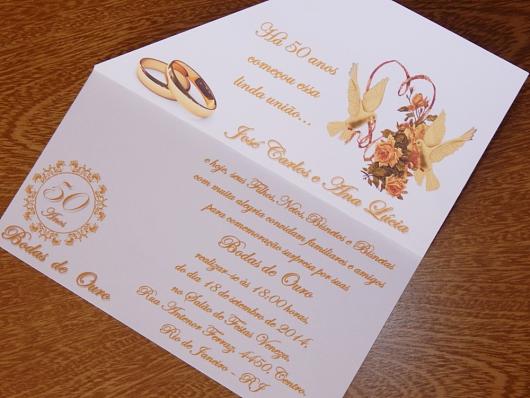 42 Convites Bodas De Ouro ElegantÃssimos & Dicas De Mensagens! 42 Convites Bodas De Ouro ElegantÃssimos & Dicas De Mensagens!