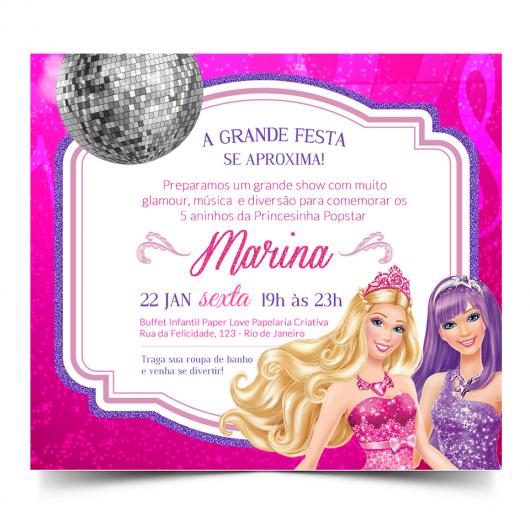 Convites Da Barbie 60 Ideias Fantásticas & Modelos Para Imprimir Convites Da Barbie 60 Ideias Fantásticas & Modelos Para Imprimir