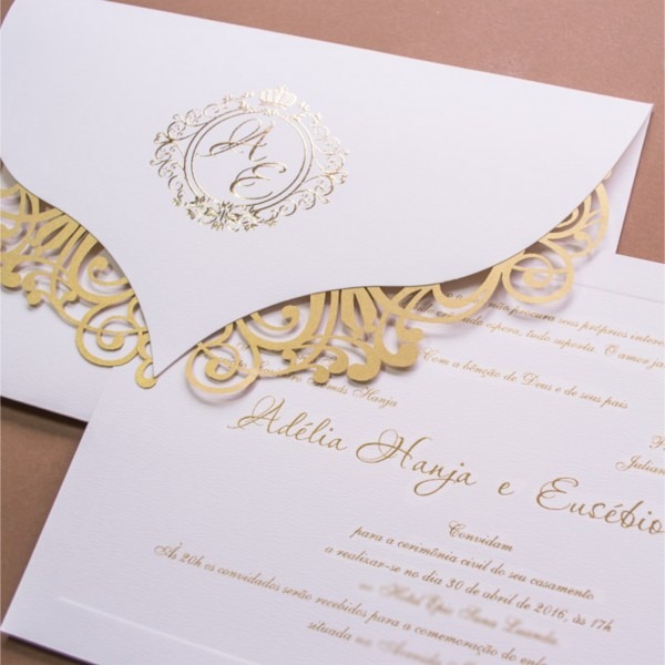 Convite De Casamento Simples  ConheÃ§a Papeis Mais Usados