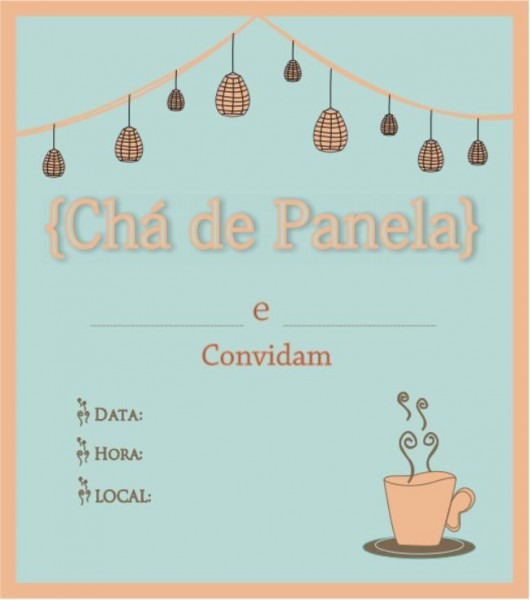 Convites De Chá De Panela Convites De Chá De Panela