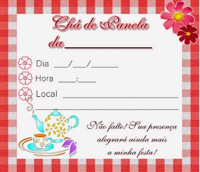 Convites De Chá De Panela Convites De Chá De Panela