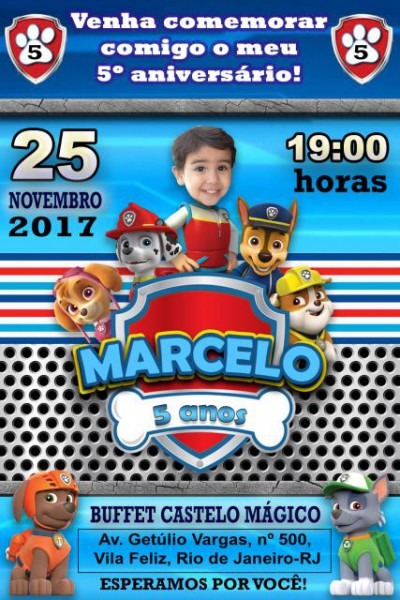 50 Convites Patrulha Canina IncrÃveis & Como Fazer Passo A Passo! 50 Convites Patrulha Canina IncrÃveis & Como Fazer Passo A Passo!