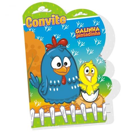 Convite De Aniversário Galinha Pintadinha 08 Unidades Festcolor Convite De Aniversário Galinha Pintadinha 08 Unidades Festcolor