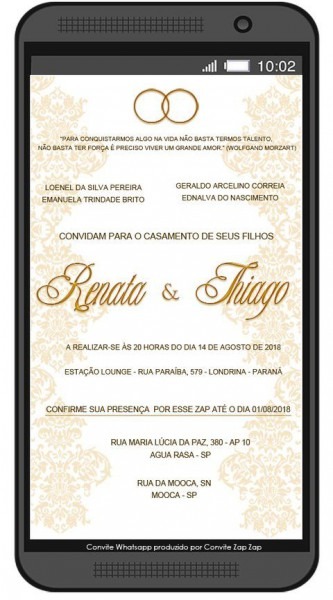 Convite De Casamento Whatsapp Realeza Convite De Casamento Whatsapp Realeza