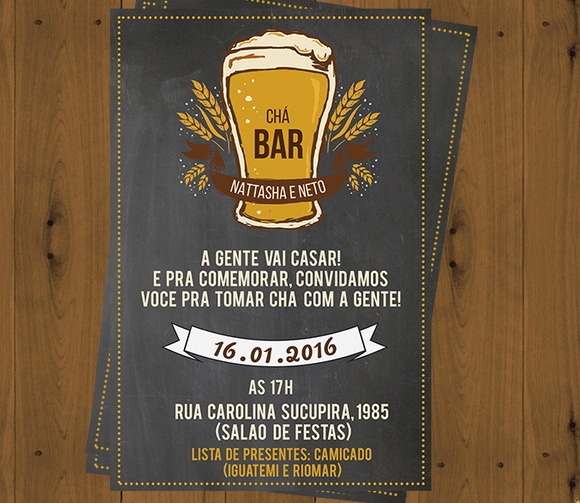 Digital  Convite ChÃ¡ Bar   AniversÃ¡rio! No Elo7