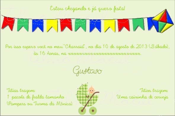 Telma Maciel Design Convite Para Chá De Bebê Telma Maciel Design Convite Para Chá De Bebê