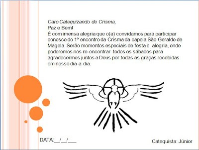 Catequese De Crisma Convite Para Encontro Catequese De Crisma Convite Para Encontro