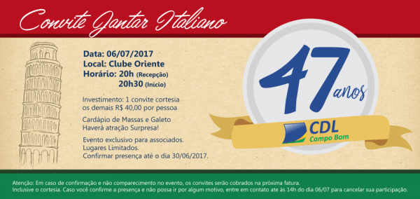 Convite Jantar Italiano Convite Jantar Italiano