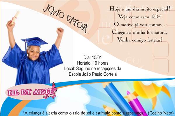 Convite De Formatura Infantil â Modelos De Convite Convite De Formatura Infantil â Modelos De Convite