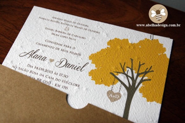 Convite De Casamento Com Ipê Amarelo Convite De Casamento Com Ipê Amarelo