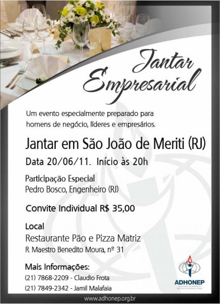 Convite â Jantar Empresarial â Jamil Malafaia Convite â Jantar Empresarial â Jamil Malafaia