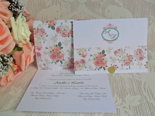 Lindo Convite De Casamento Barato (100 Unidades)