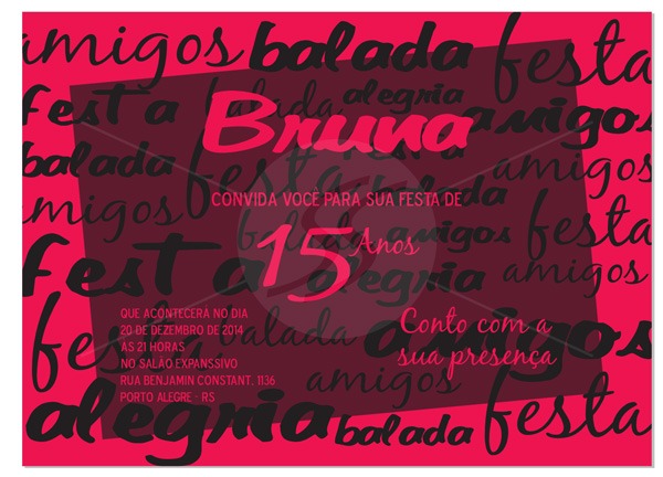 Convites Para 15 Anos M2726 Convites Para 15 Anos M2726