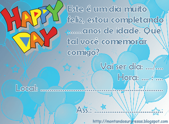 Modelo De Convite De AniversÃrio Para Menino Modelo De Convite De AniversÃrio Para Menino