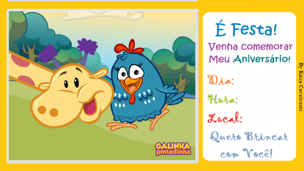 Sonhos De Kakau Convites Para Imprimir Da Galinha Pintadinha! Sonhos De Kakau Convites Para Imprimir Da Galinha Pintadinha!