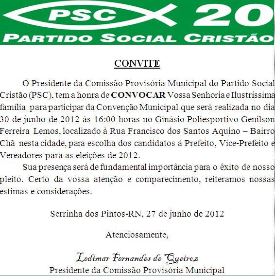 Rn Politica Em Dia ConvenÃÃo Do Psc De Serrinha Dos Pintos Rn Politica Em Dia ConvenÃÃo Do Psc De Serrinha Dos Pintos