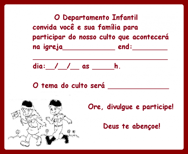 Crescendo Com Cristo Mais Modelos De Convites Para Culto Infantil Crescendo Com Cristo Mais Modelos De Convites Para Culto Infantil