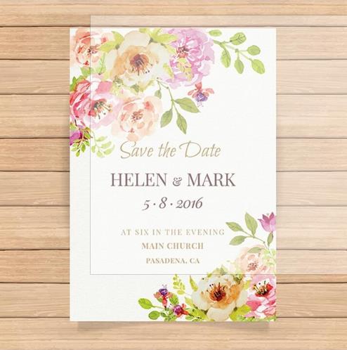 Simples Design Floral Do Convite Do Casamento Com Envelope De