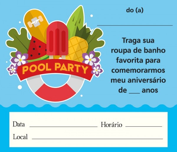 Convite Pool Party â 12 Modelos Para Festa Na Piscina! â Modelos Convite Pool Party â 12 Modelos Para Festa Na Piscina! â Modelos