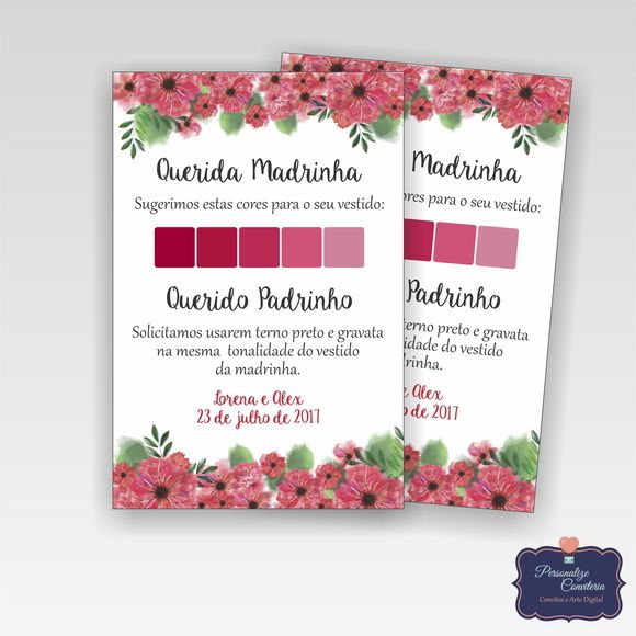 Paleta De Cores Padrinhos Tamanhos Variáveis 10cmx7cm, 10cmx10cm Paleta De Cores Padrinhos Tamanhos Variáveis 10cmx7cm, 10cmx10cm